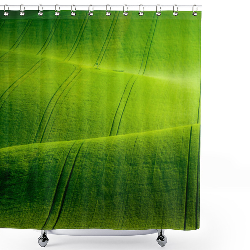 Personality  Green Wavy Hills In South Moravia Shower Curtains