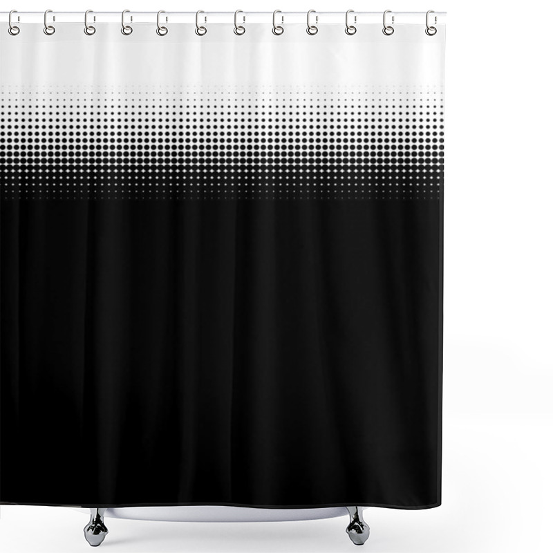 Personality  Black Background With Transitions Made Of Dots Shower Curtains