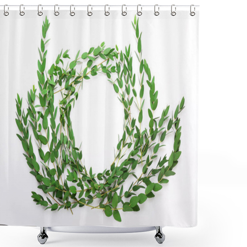 Personality  Green Eucalyptus Branche Shower Curtains