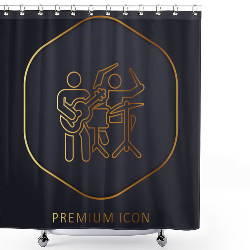 Personality  Band Golden Line Premium Logo Or Icon Shower Curtains