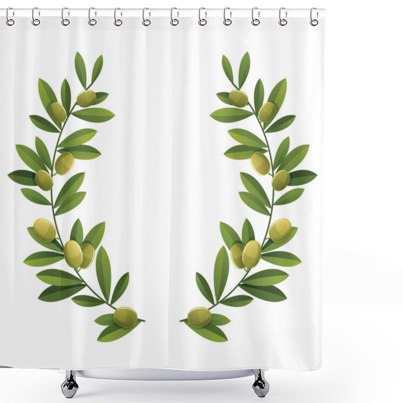 Personality  Olive Wreath Shower Curtains