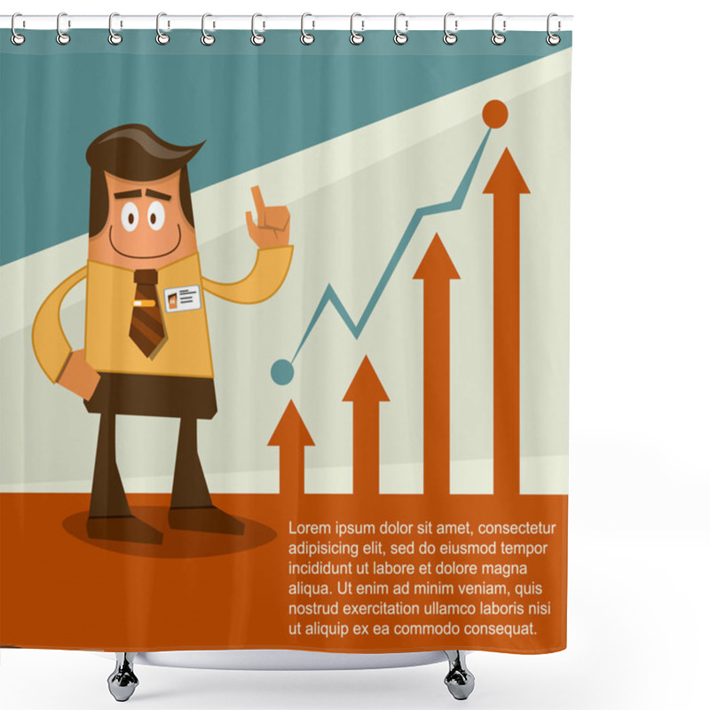 Personality  Office Man In Retro Stile Shower Curtains