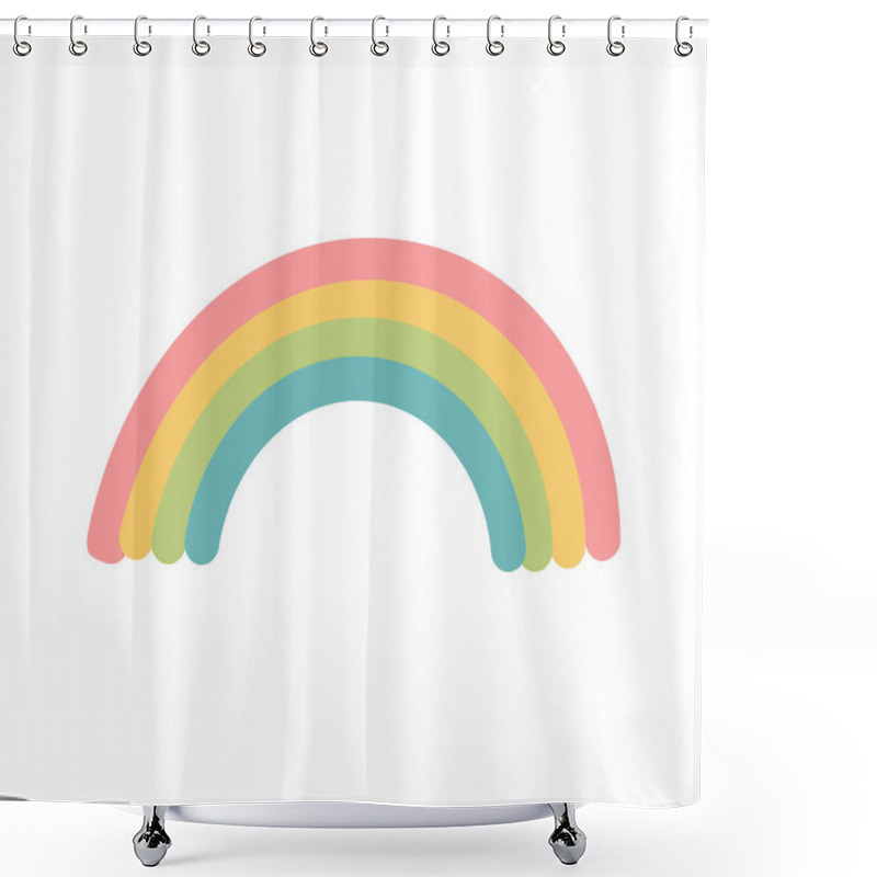 Personality  Vector Baby Rainbow Illustration. Hand Drawn Nursery Modern Rainbow Shower Curtains