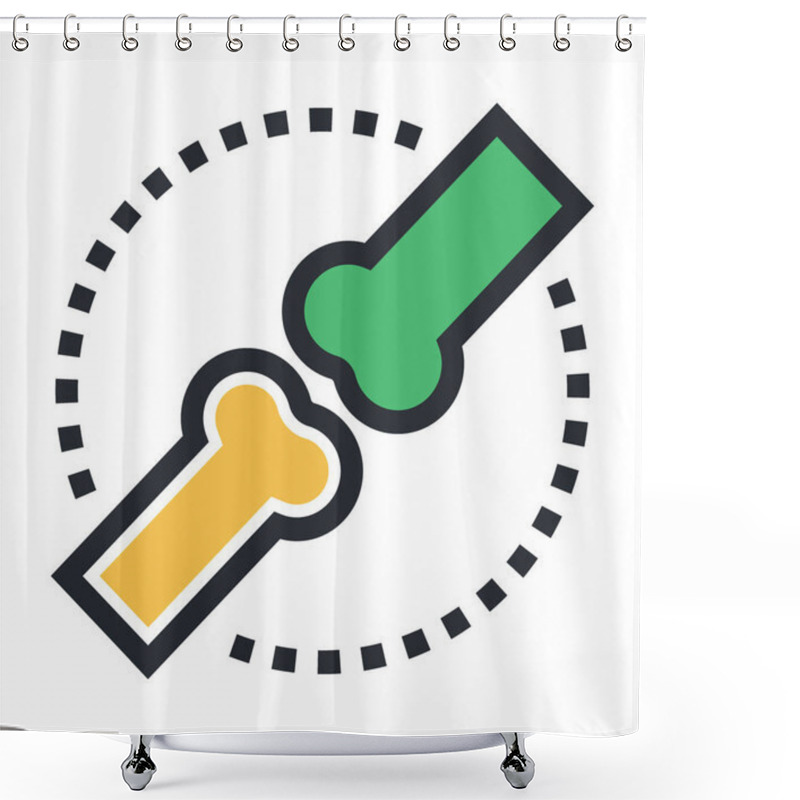 Personality   Bone Joints Vector Icon Shower Curtains