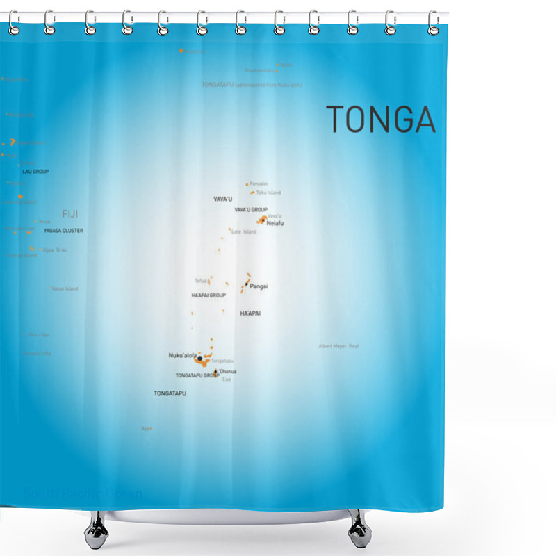 Personality  Tonga Map Shower Curtains