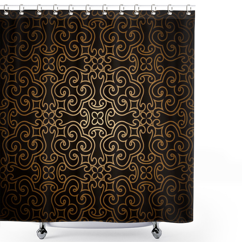 Personality  Dark Gold Pattern Shower Curtains