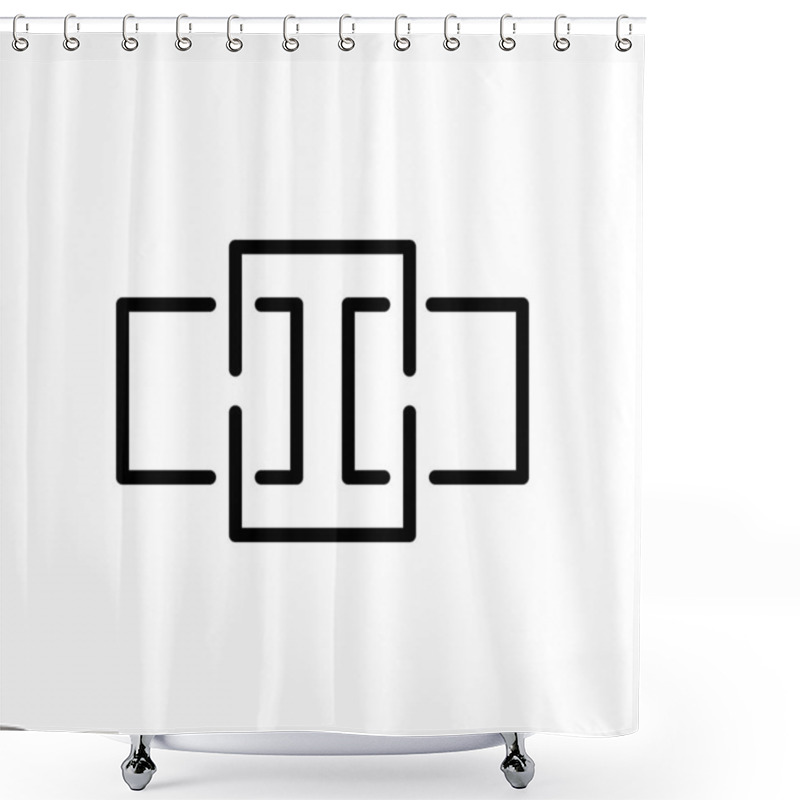 Personality  Black Line Icon For Merge Shower Curtains