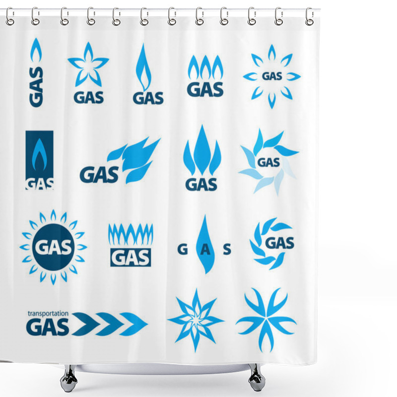 Personality  Collection Of Vector Logos Of Natural Gas Shower Curtains