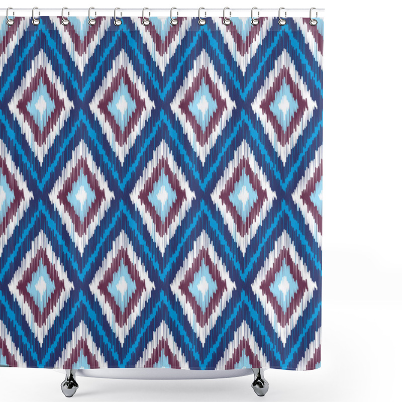 Personality  Seamless Fabric Pattern With Diamonds Shower Curtains