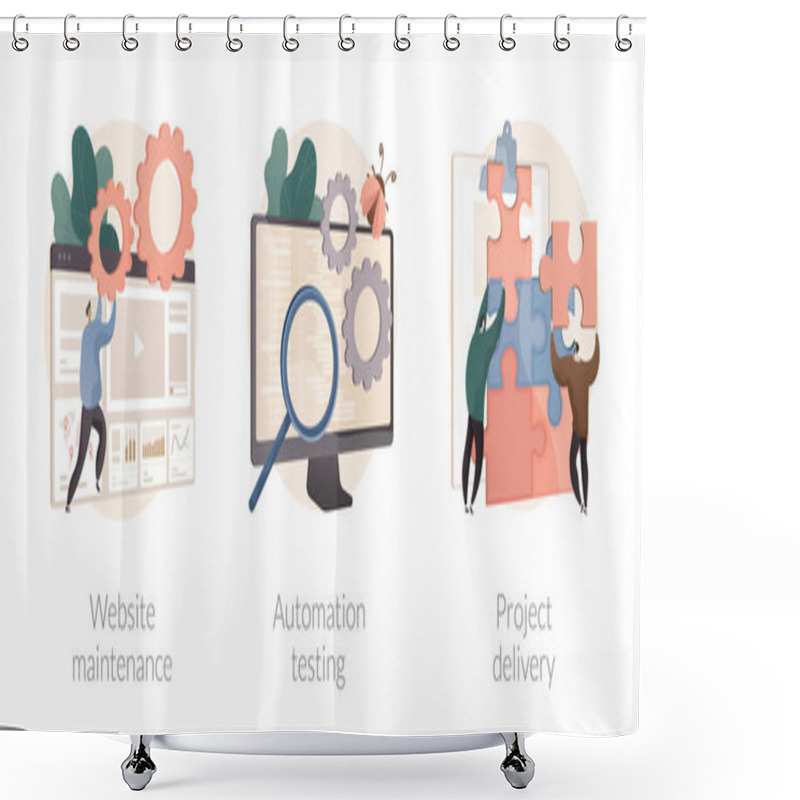 Personality  Web Development And Support Abstract Concept Vector Illustrations. Shower Curtains