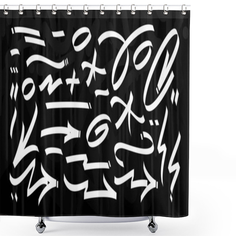 Personality  A Set Of Some Abstract Graffity Style Elements Shower Curtains