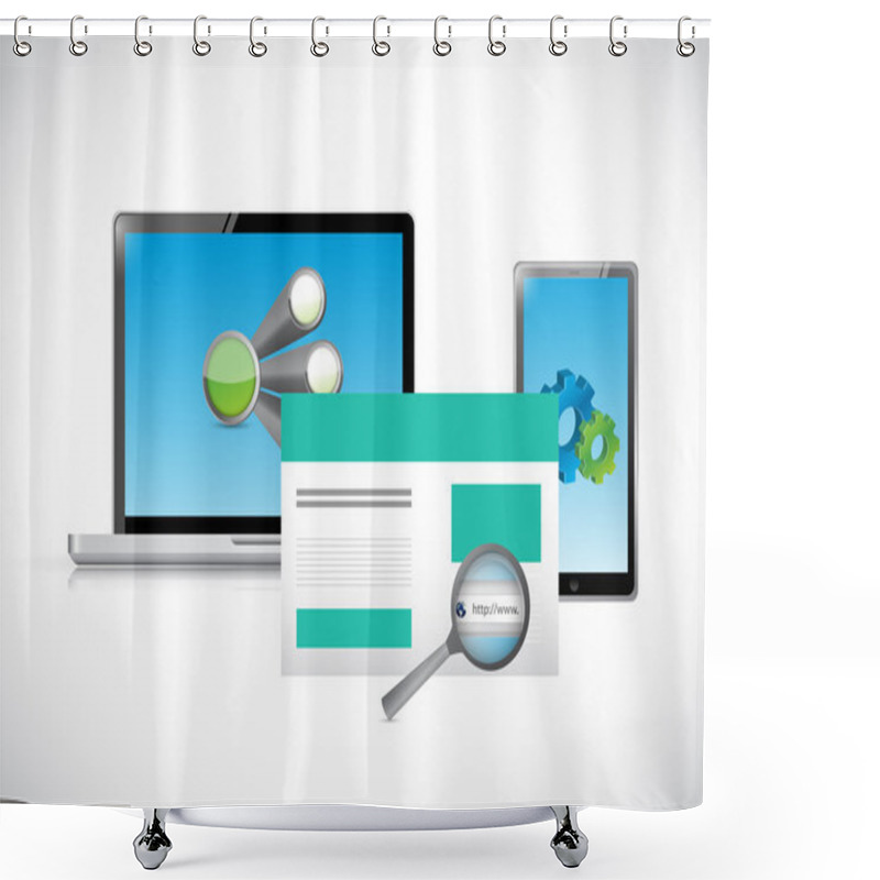 Personality  Technology Web Design Platforms Shower Curtains