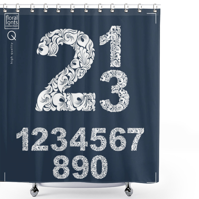 Personality  Set Of Ornate Numbers  Shower Curtains