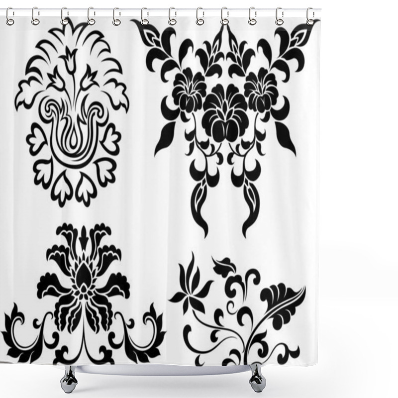 Personality  Flower Creative Element Set Shower Curtains