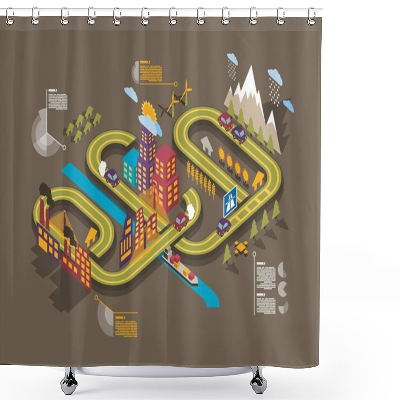 Personality  Eco City Shower Curtains