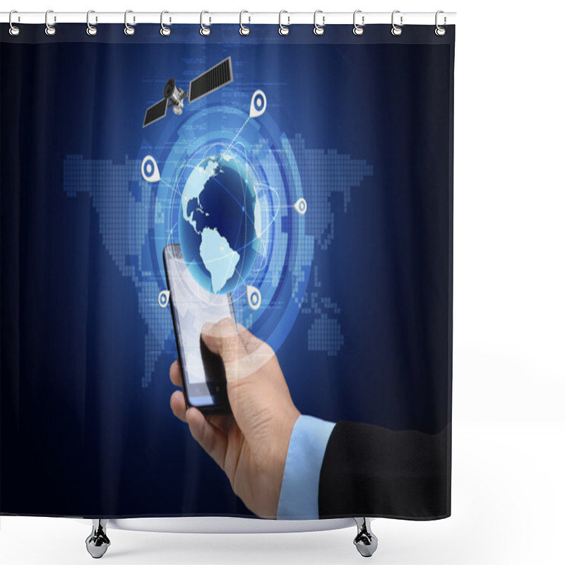 Personality  GPS On Smart Phone Shower Curtains