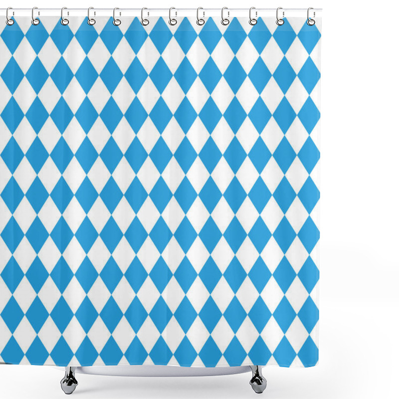 Personality  Octoberfest Pattern. October Munich Fest Background. Rhomb Octoberfest Blue Ornament. Seamless Traditional German Pattern Shower Curtains