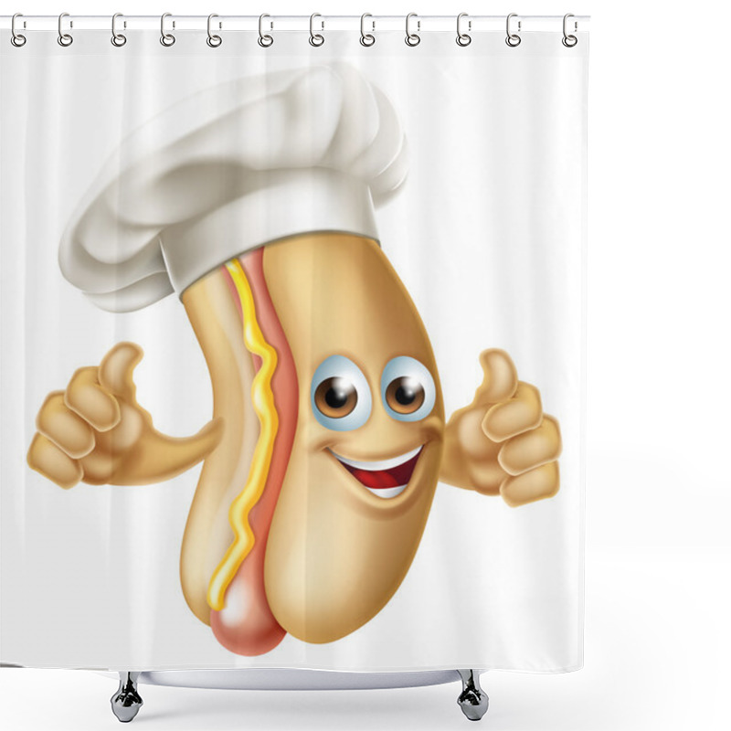 Personality  Hotdog Chef Cartoon Shower Curtains