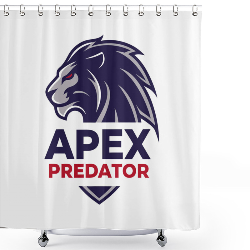 Personality  Apex Predator Logo Design Fierce Lion Emblem With Bold Typography Shower Curtains