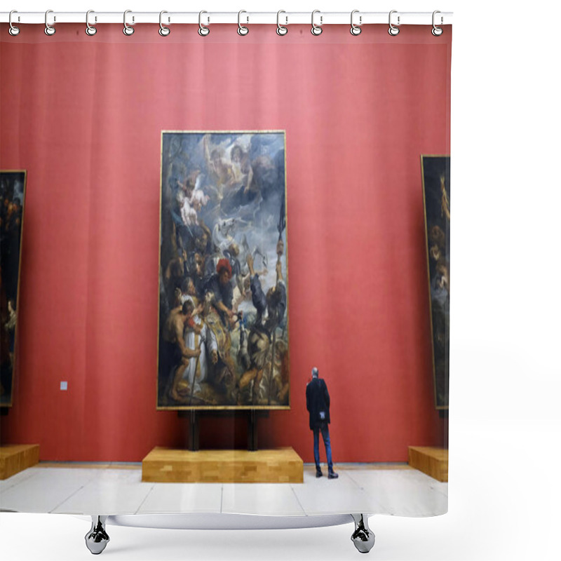 Personality  Visitors Take A Tour At The Royal Museums Of Fine Arts Of Belgium In Brussels On June 1st, 2019. Shower Curtains