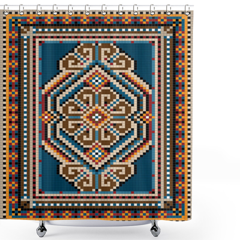 Personality  The Ancient Oriental Design With A Frame For Carpet Shower Curtains