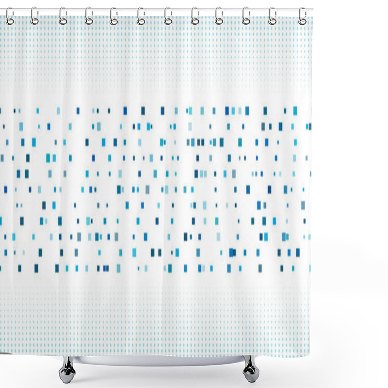 Personality  Abstract Blue Square Pattern With Halftone On White Background. Vector Illustration Shower Curtains