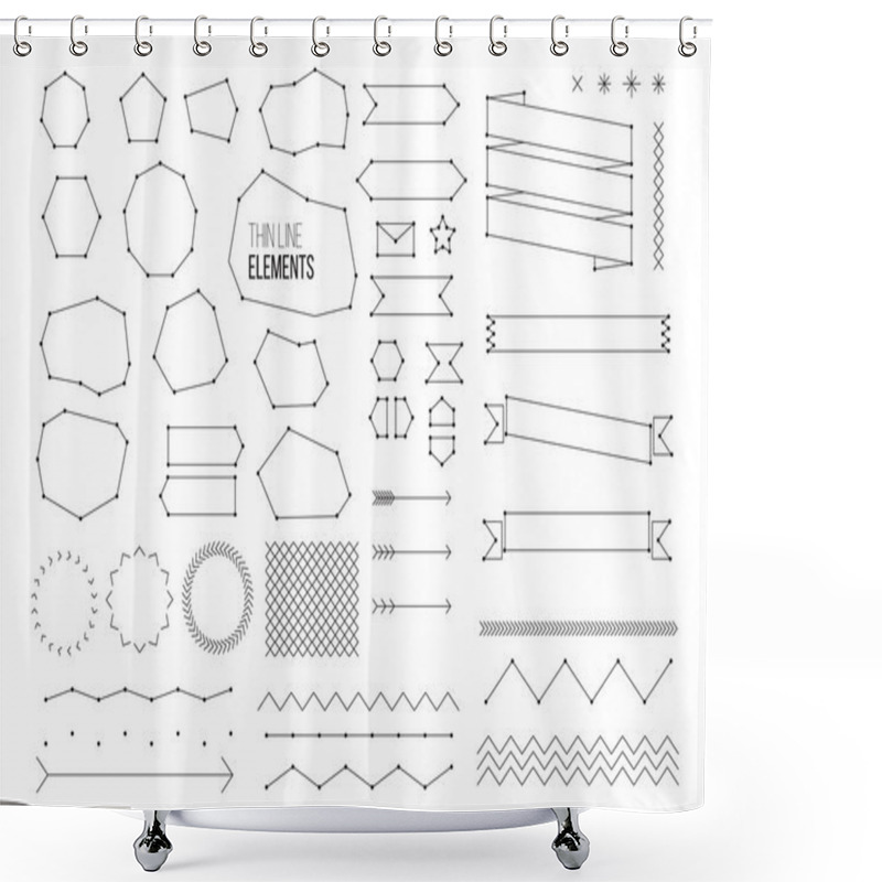 Personality  Geometrical Design Elements For Your Web Page, Graphic Projects, Print And Internet. Shower Curtains