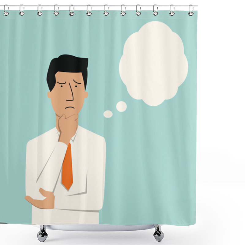 Personality  Man Thinking Shower Curtains