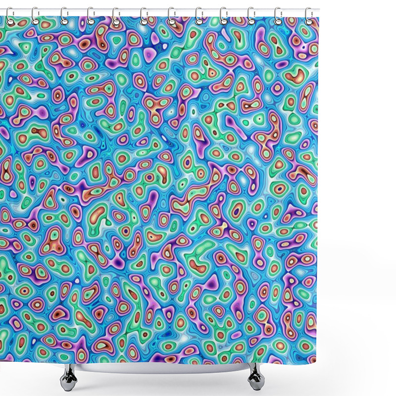 Personality  Abstract Fractal Blue Marbleized Psychedelic Plasma Shower Curtains