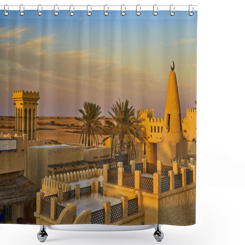 Personality  Film City Traditional Arabic Village Ras Brouq Resreve Zekreet Qatar Shower Curtains