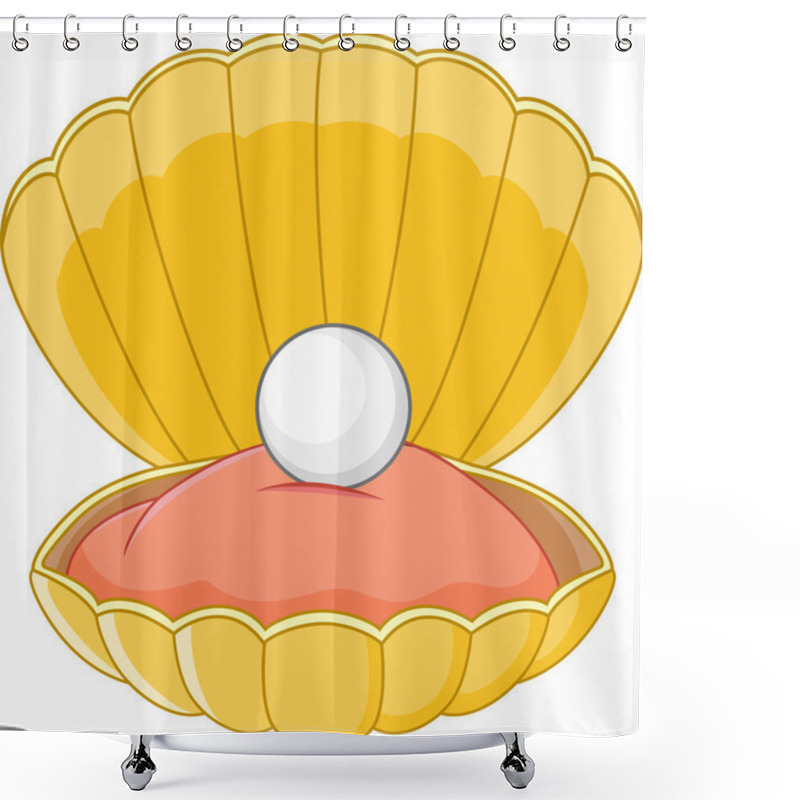 Personality  Cartoon Shell Pearl Shower Curtains