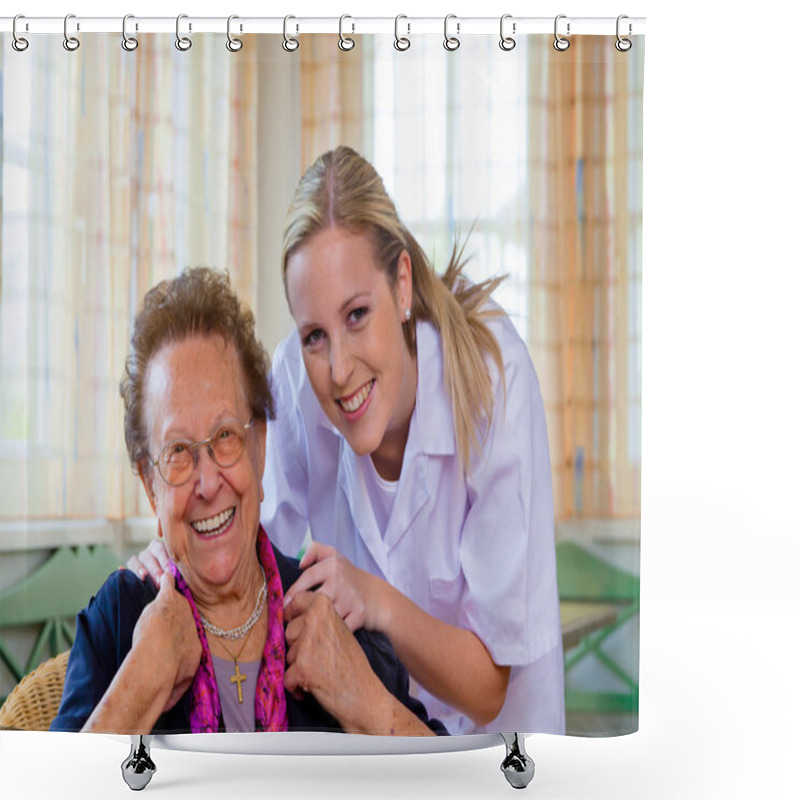 Personality  Home Care Of The Old Lady Shower Curtains