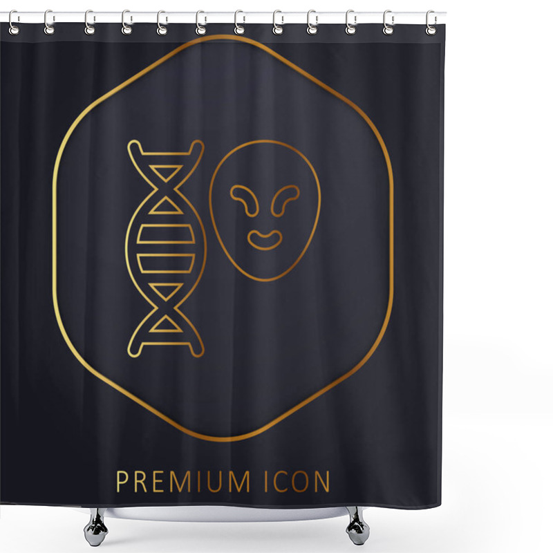 Personality  Alien Golden Line Premium Logo Or Icon Shower Curtains