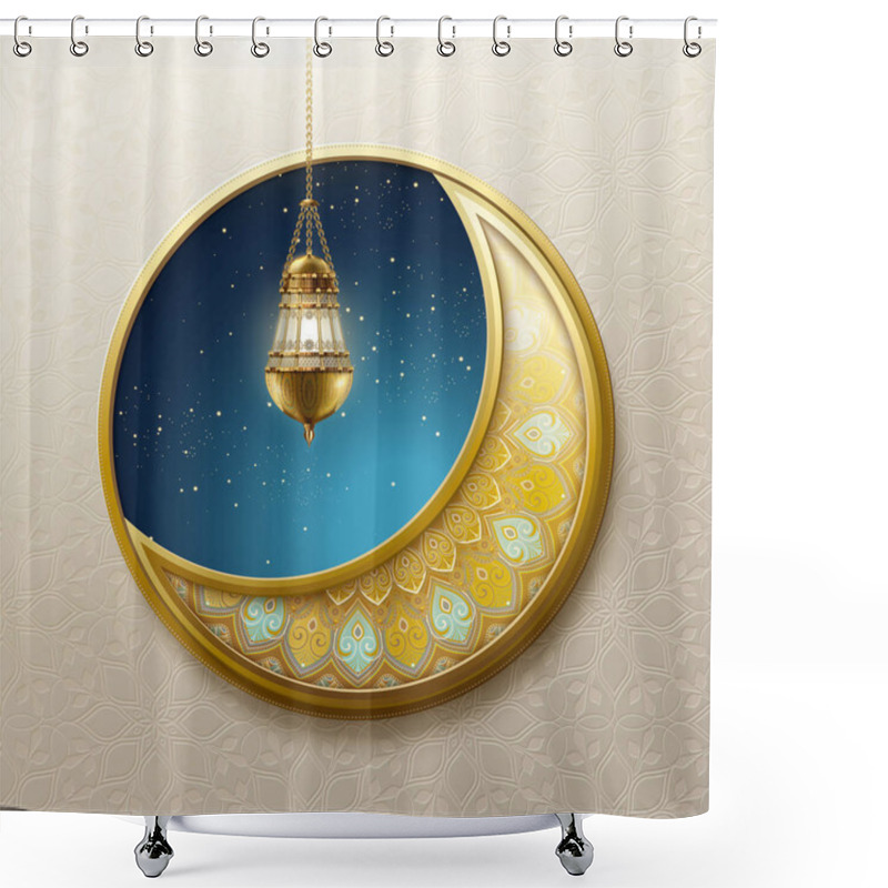 Personality  Crescent Moon And Hanging Fanoos Shower Curtains