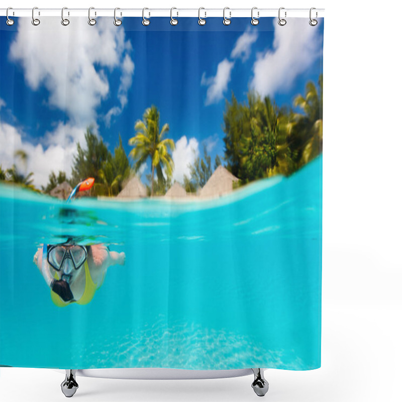 Personality  Woman Snorkeling Shower Curtains