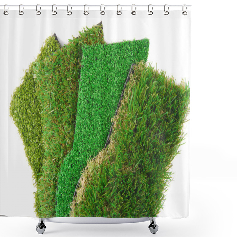 Personality  Artificial Grass Astroturf Selection Isolated On White Shower Curtains