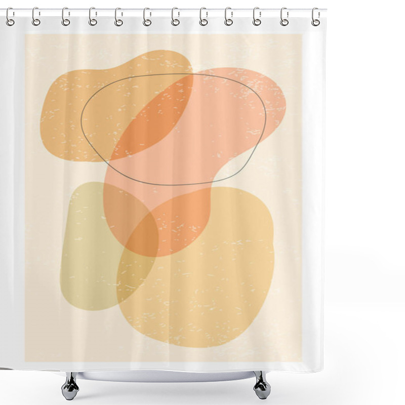 Personality  Minimalist Design Poster With Abstract Organic Shapes Composition Shower Curtains