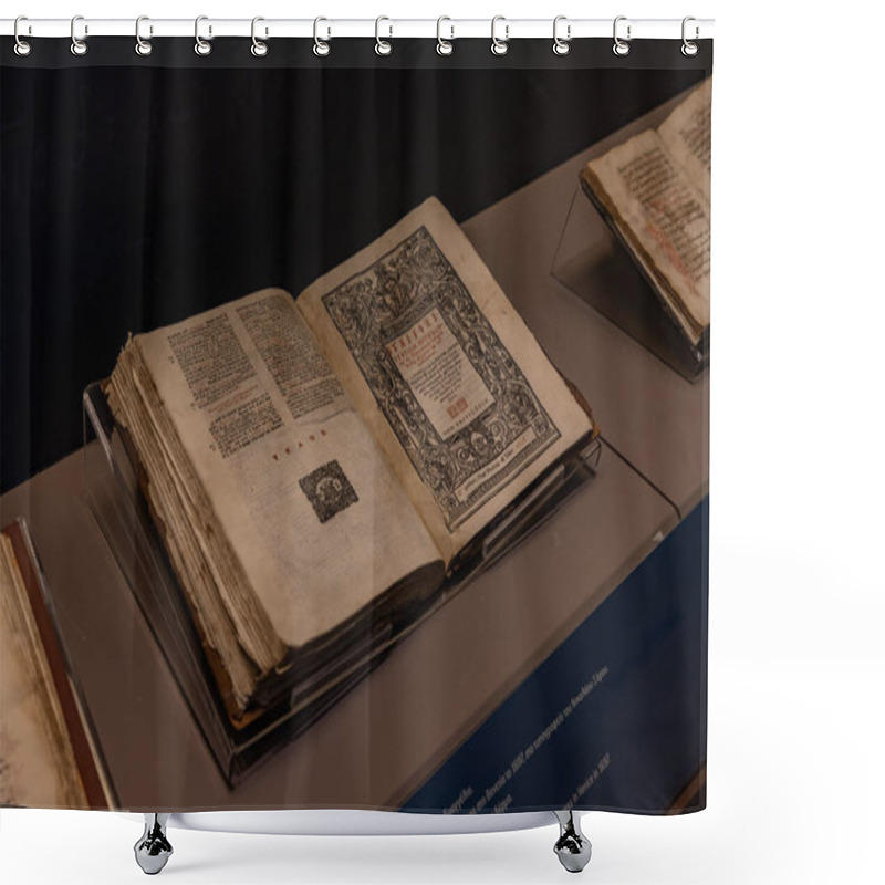 Personality  A Picture Of An Ancient Book At The Arkadi Monastery. Shower Curtains