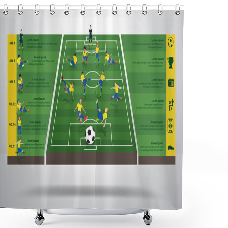 Personality  Brazilian Soccer Football Player In Different Positions Shower Curtains