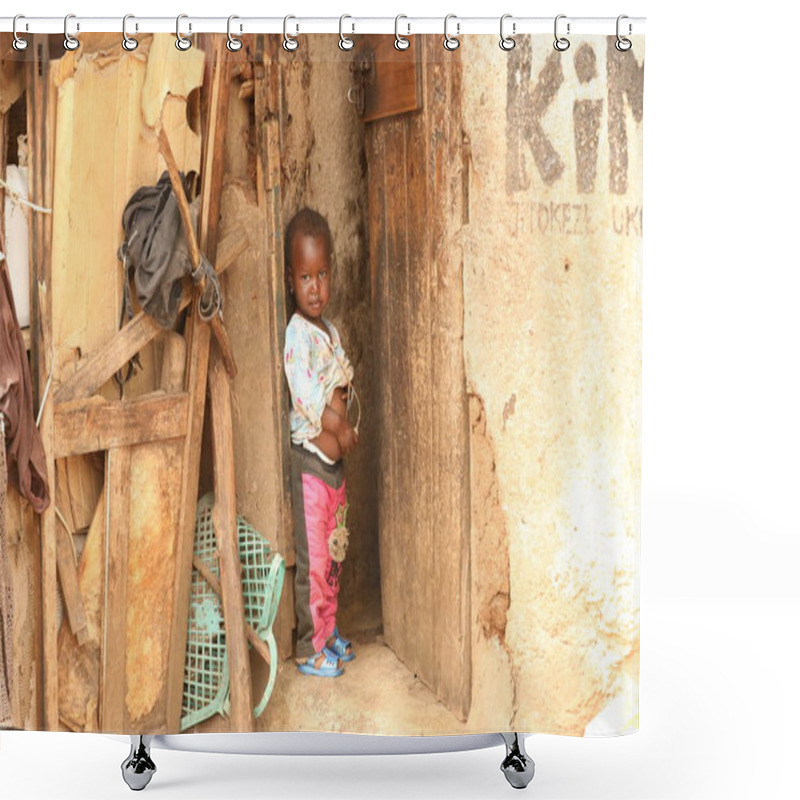 Personality  Children In A Slum Area Nairobi Kenya Africa 31st August 2019 Shower Curtains