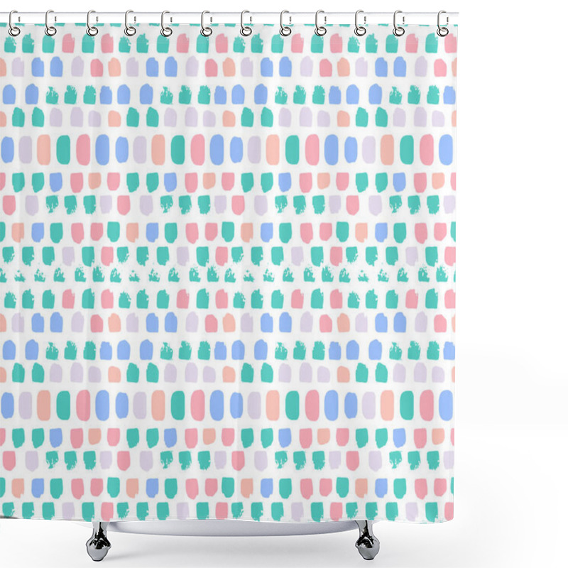 Personality  Vector Seamless Pattern. Geometric Ornament. Cute Spot Backgroun Shower Curtains