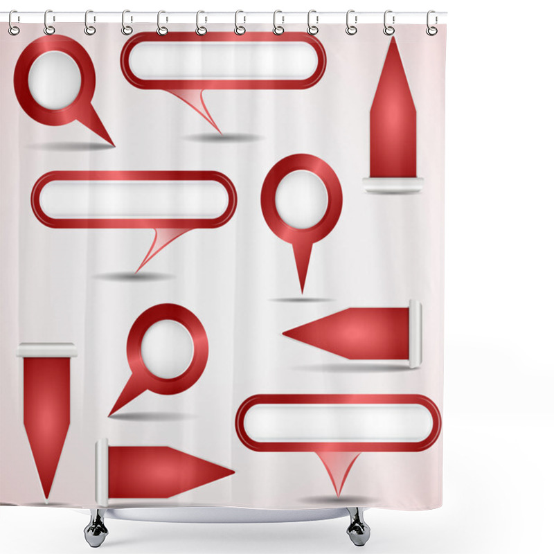 Personality  Set Of Red Pointers Shower Curtains