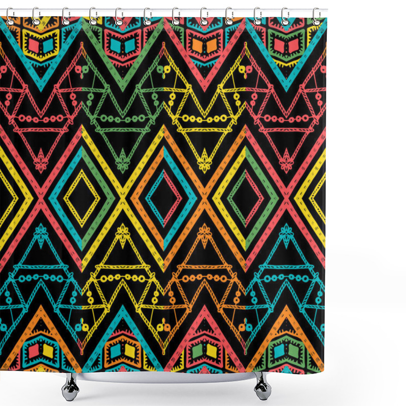 Personality  Abstract Zigzag Pattern For Cover Design Shower Curtains