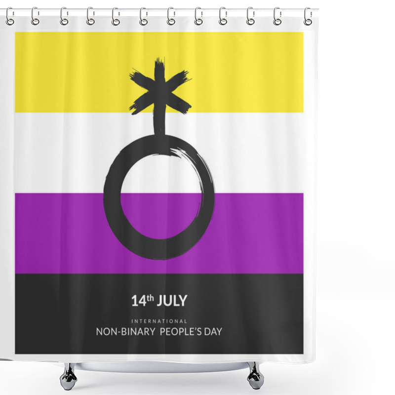 Personality  The Non Binary Flag And Symbol. Isolated Vector Illustration Shower Curtains