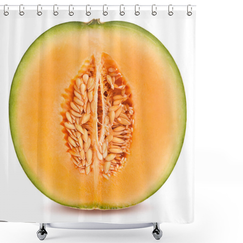 Personality  Sliced Cantaloupe Melon Path Isolated Shower Curtains