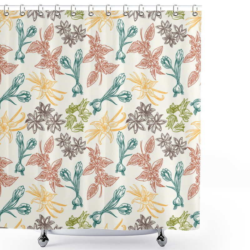 Personality  Seamless Pattern With Spice Herbs Shower Curtains