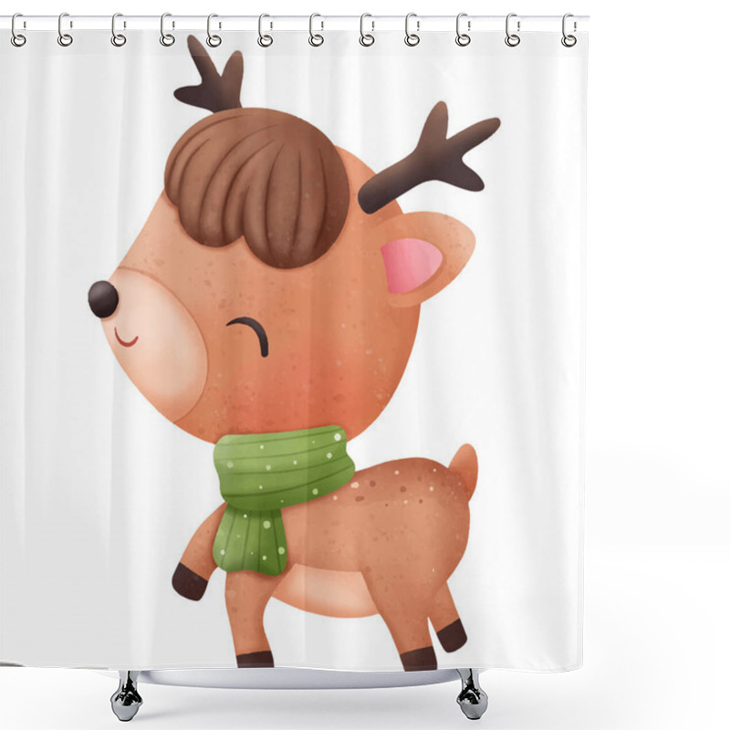 Personality  Christmas Series Little Reindeer Shower Curtains