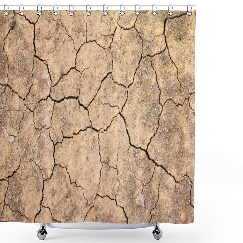 Personality  Cracked Dry Brown Soil Background, Global Warming Effect Shower Curtains