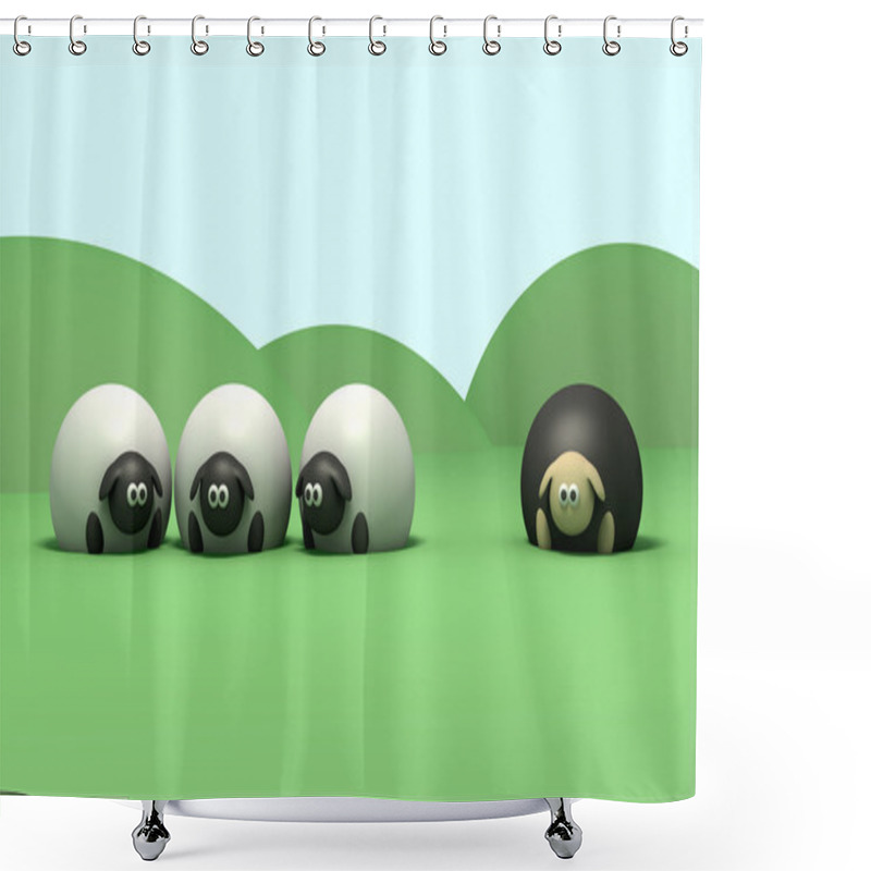 Personality  Black Sheep Shower Curtains