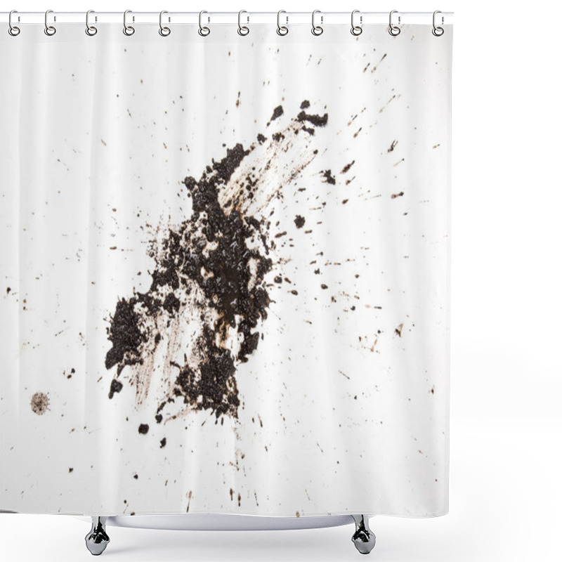 Personality  Texture Land In White Background Shower Curtains